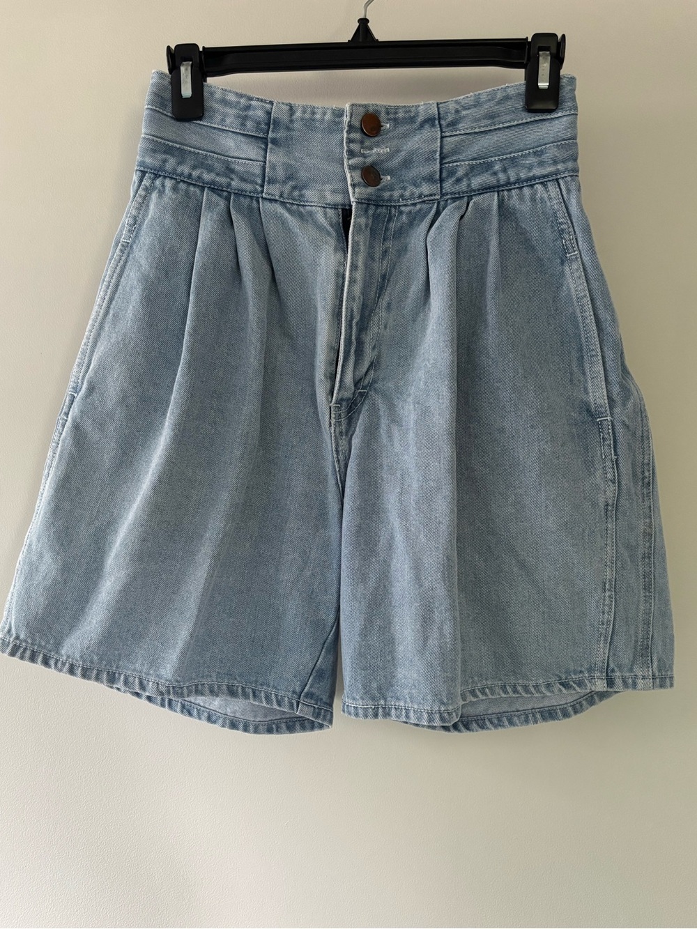 Vintage Chemin De Fer High-Waist Light Wash Denim Shorts
